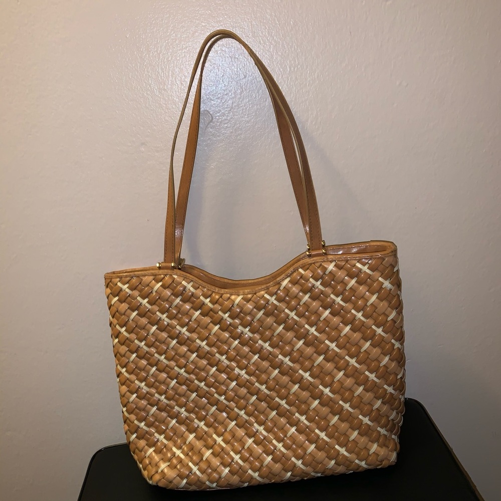 Nine West basket weave satchel purse